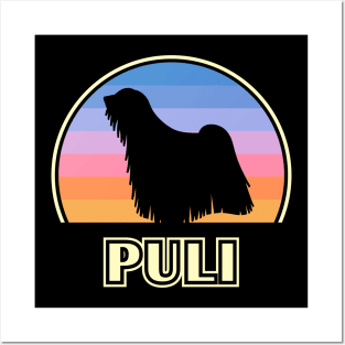 Puli Vintage Sunset Dog Posters and Art